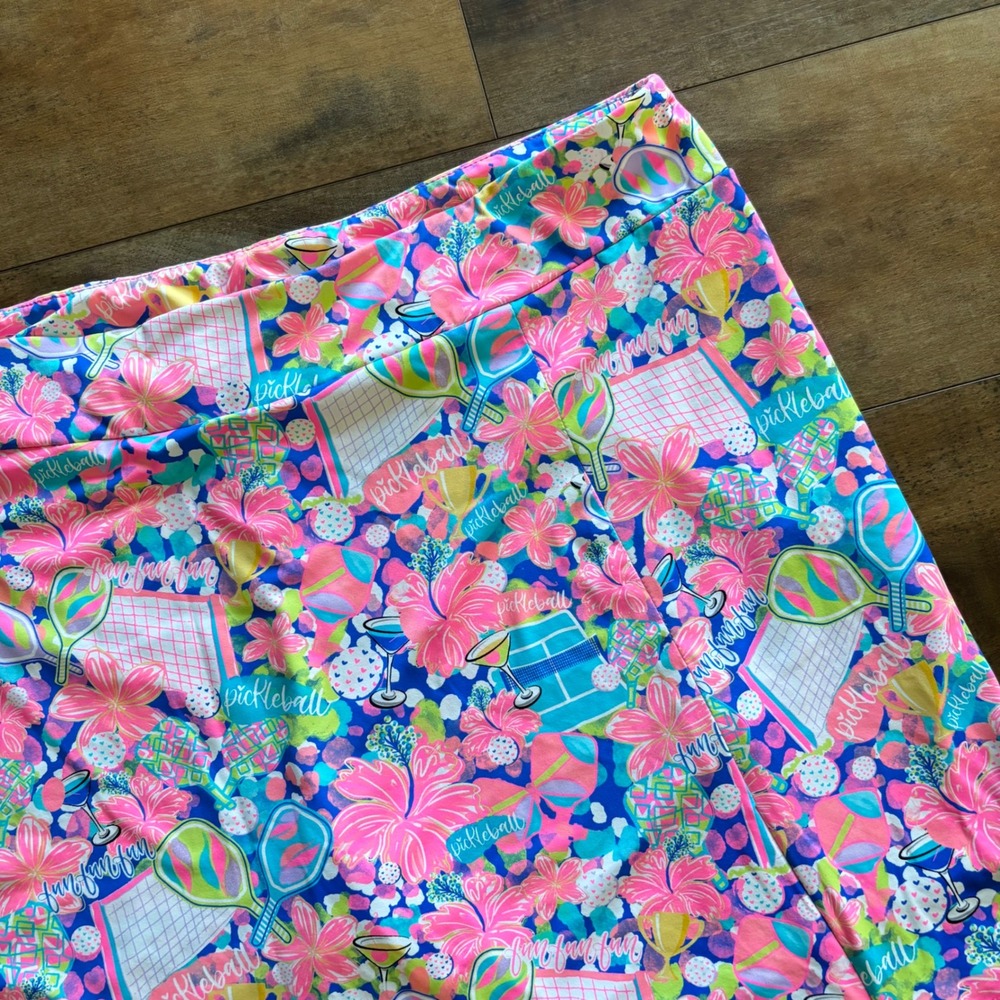 Lulu B Pickleball Tropical Floral Athletic UPF 50 Skort Plus Size Size 2x